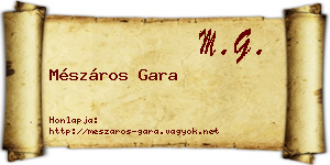 Mészáros Gara névjegykártya